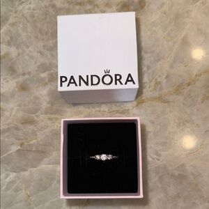 Pandora Silver Ring with Sparkling White Stones